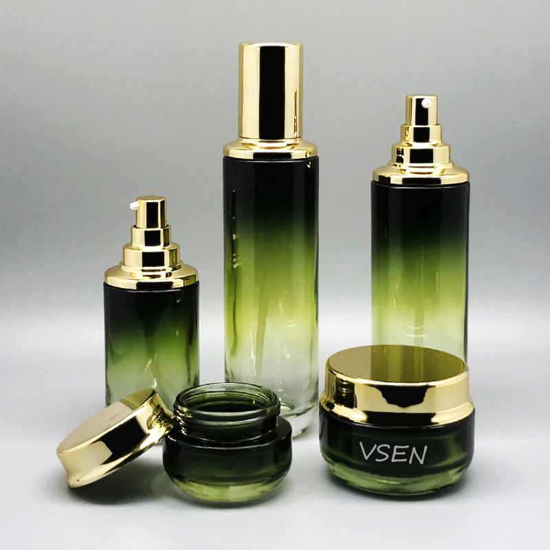 新款化妆品 紫罗兰化妆品套装瓶子定制高档玻璃(图3)
